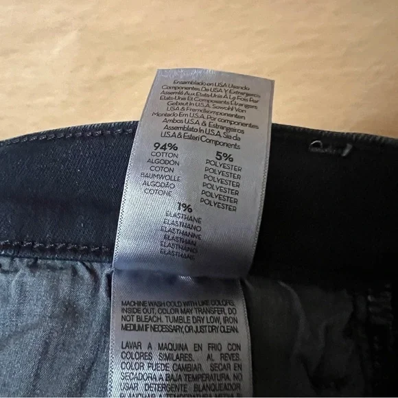 Mother The Hustler Ankle Fray Jeans Night in Paris High Rise Flare Denim Size 28